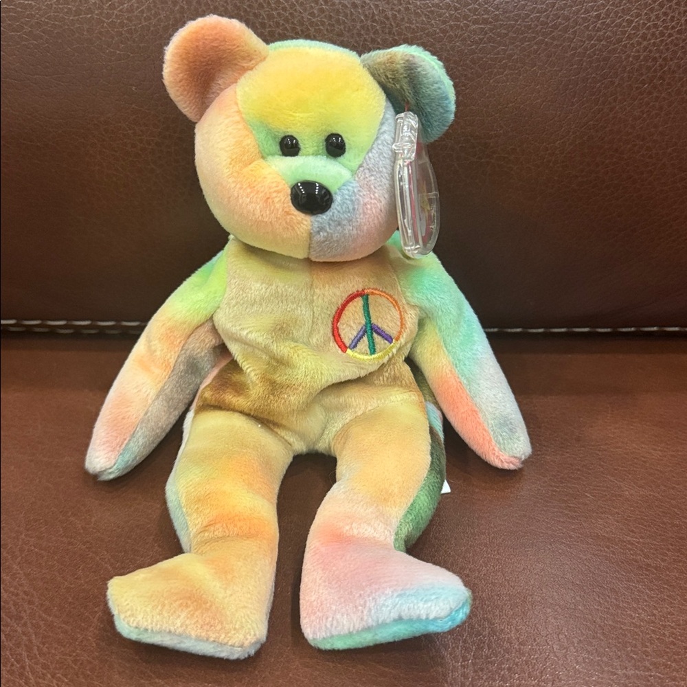 Ty Original Beanie Baby “Peace” the Bear Retired Vintage Stuffed Plush